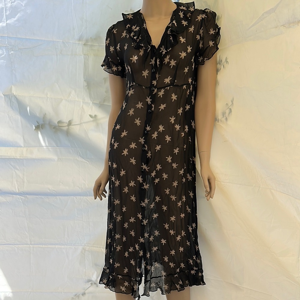 Misho Vintage 100 % Silk  Black Dress